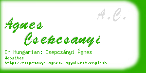 agnes csepcsanyi business card